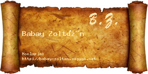 Babay Zoltán névjegykártya