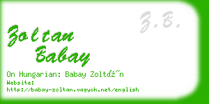 zoltan babay business card